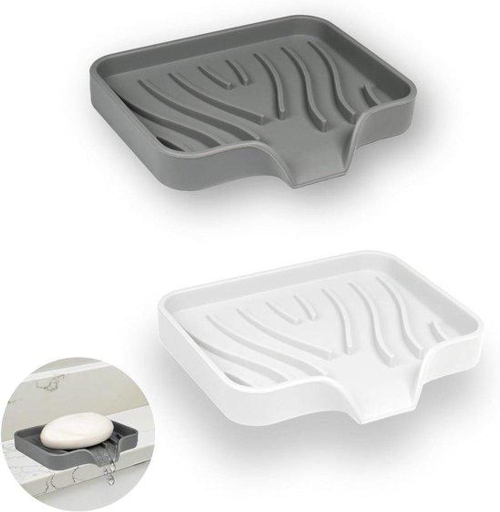 Silikon-Abflussbeutel für Dusche, Badewanne, Waschbecken, Küche und Spüle (2 Stück, Weiß + Grau)