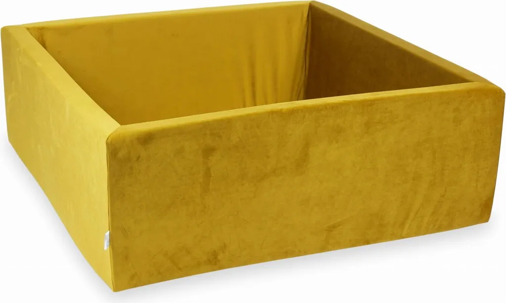 Piscina Secca 110x110x40 cm Velluto d'Oro | Vasca per Palline Morbida