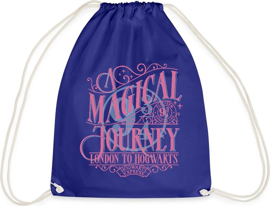 Spreadshirt Harry Potter Gleis 9¾ Design In Rosa & Blau Turnbeutel, One size, Königsblau