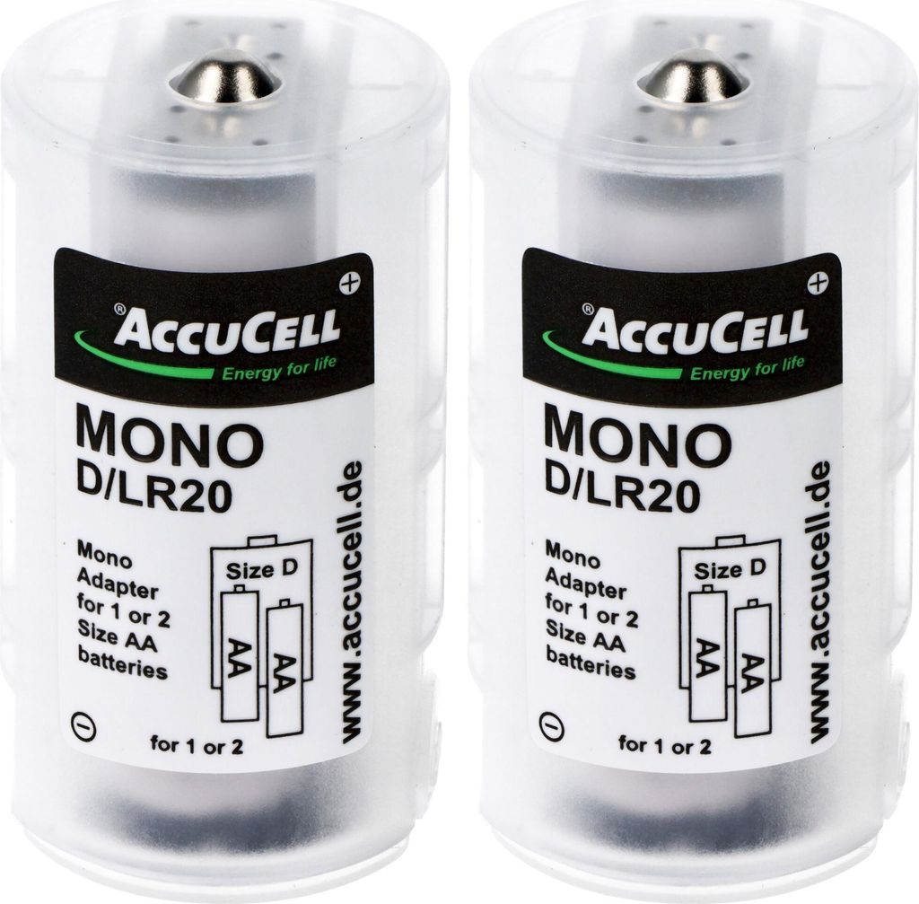 Universal Mono D Adapter im 2er Pack für 1 oder 2 Mignon, Produktbild 