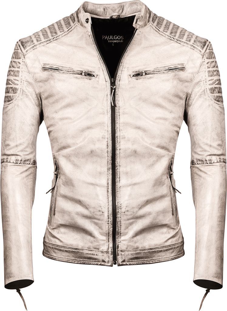 PAULGOS Herren Lederjacke Echtes Leder Jacke Echtleder Übergangsjacke Fashion in 5 Farben Gr. S-7XL Design 2