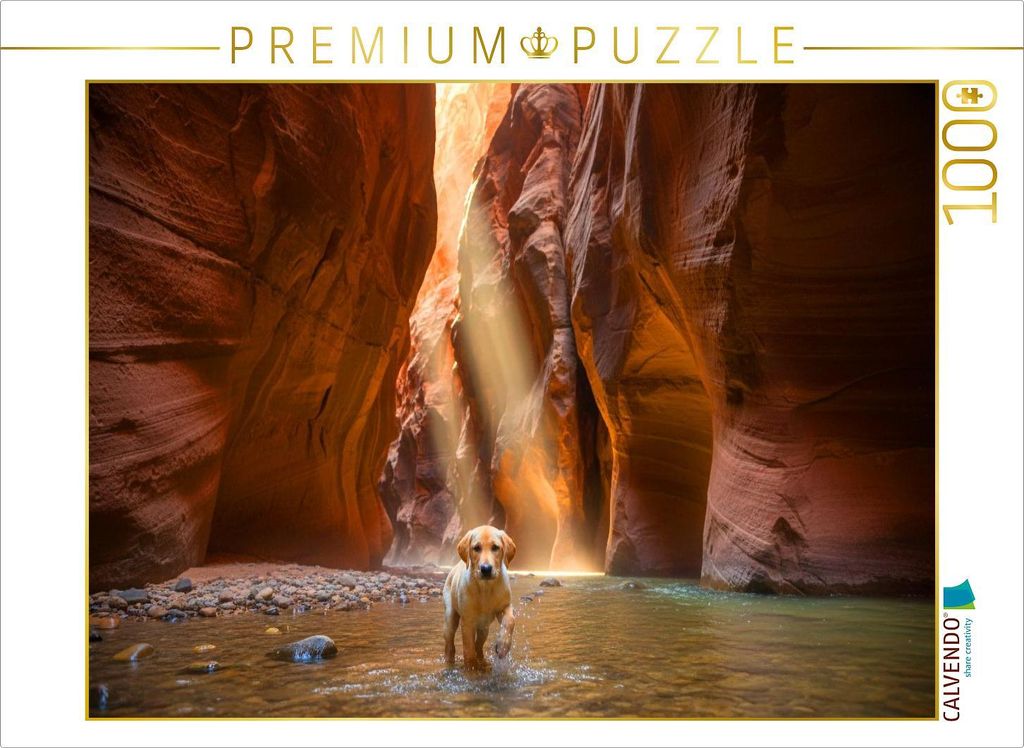 CALVENDO Puzzle Nasse Pfoten im Antelope Canyon | 1000 Teile Lege-Größe 64x48cm Foto-Puzzle für glückliche Stunden