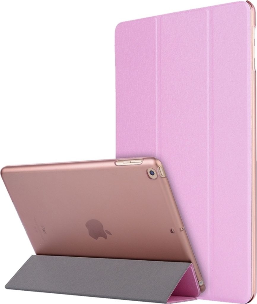 Für iPad 10.2 2021 / 2020 / 2019 Silk Texture Horizontal Flip Magnetic Kunstledergehäuse, mit dreifaltigem Halter & Schlaf / Aufwachfunktion (Pink)