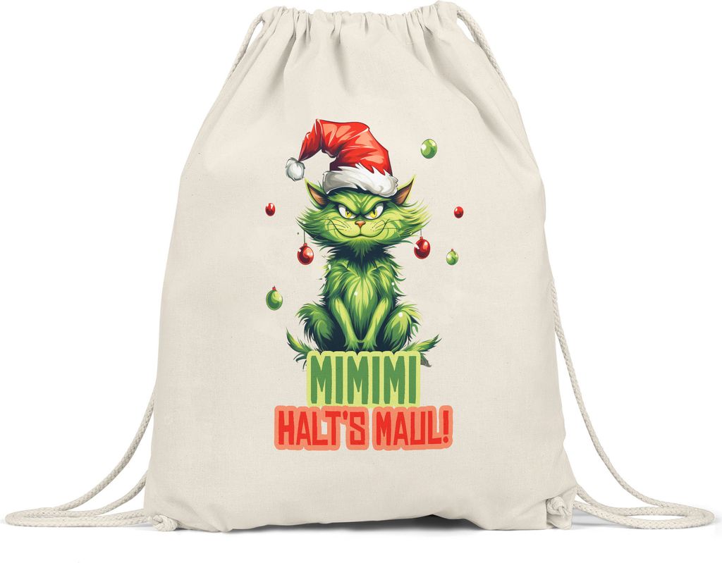 Mimimi Halts Maul Turnbeutel Katze Katzenbesitzer Dezember Adventszeit