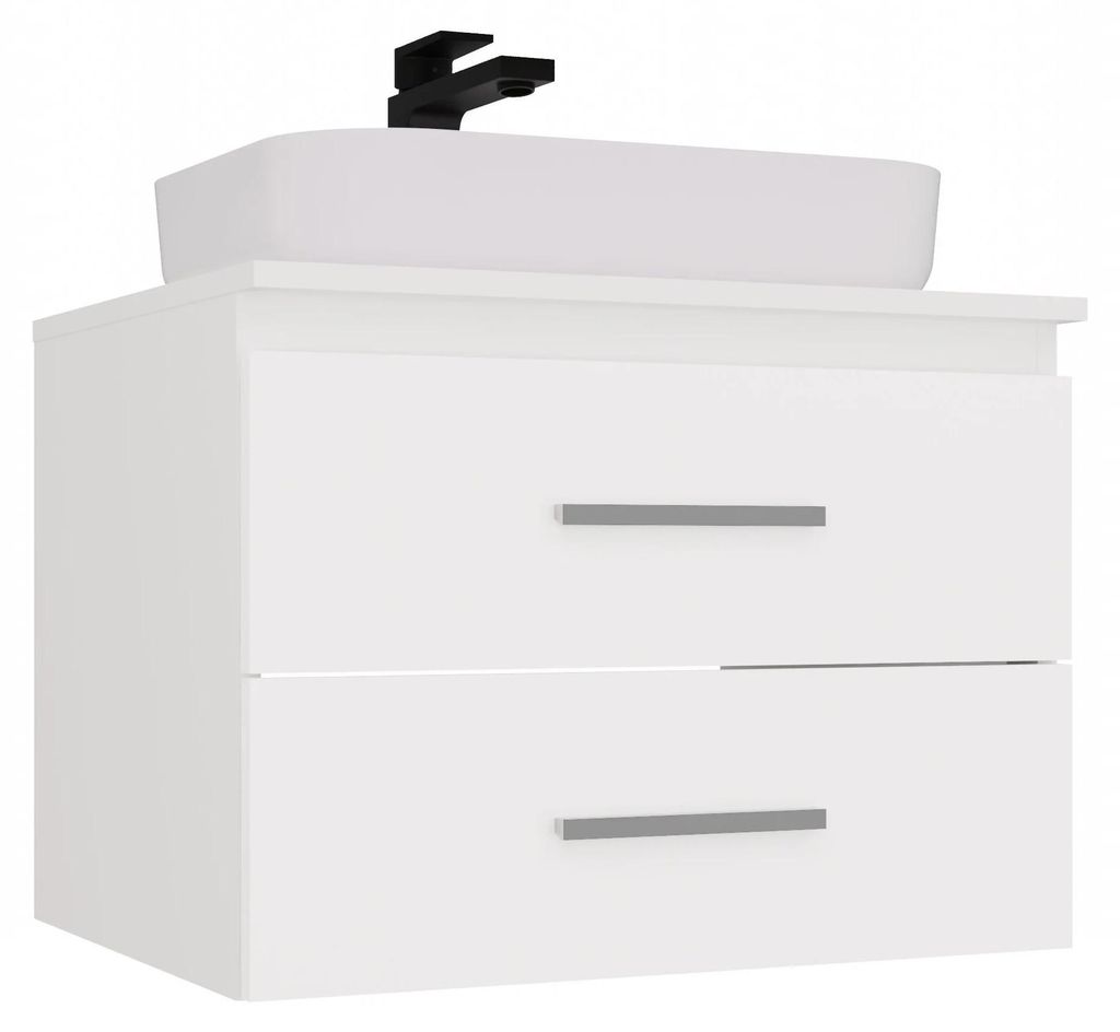 Mobiletto da bagno NEL 60, bianco, sospeso, 2 cassetti, 60 Immagine del prodotto 