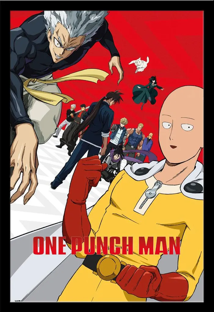 Poster One Punch Man Saison 2 Encadré Shinsuke : Fini les Affiches Cornées