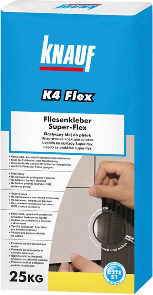 24 Sack Knauf K4 Flex- Fliesenkleber C2TE S1 je 25kg