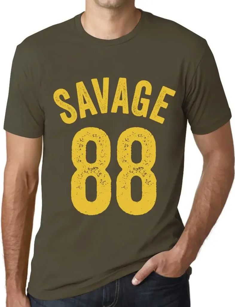 Herren Grafik T-Shirt Savage 88 Geschenk 88. Geburtstag Jahrestag 88 Jahre Jubiläum 88 Jährige Mann Jahrgang 1936 Kurzarm Lustige Druck