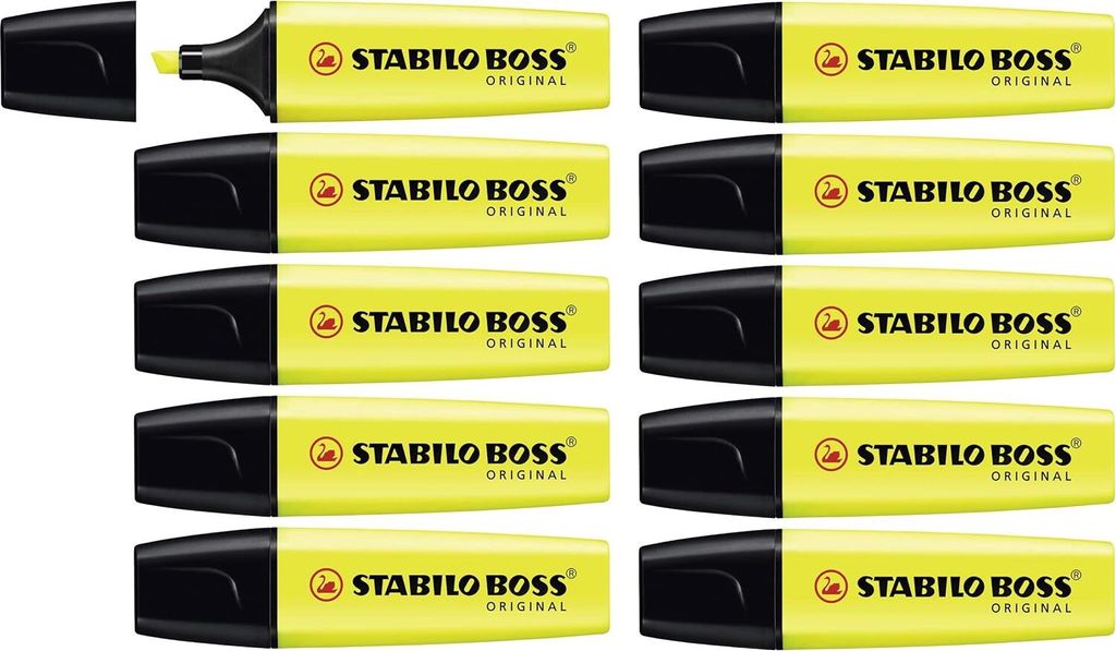 Textmarker - STABILO BOSS ORIGINAL - 10er Pack - gelb Produktbild 