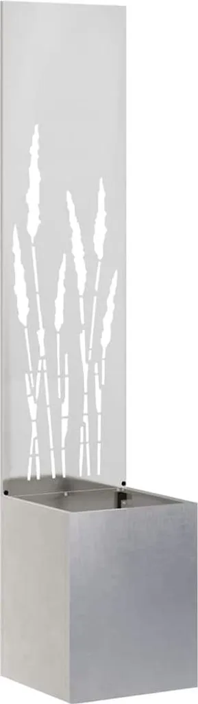 Pannello Frangivista 32x140 cm Tela Argento Acciaio Inox da Esterno