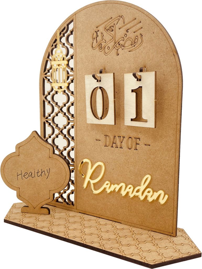 Kalender-Ornament, hohler Segen, leichte Laterne, Palast-Girlande, Holztafel, Ornament, Festival-Zubehör-A