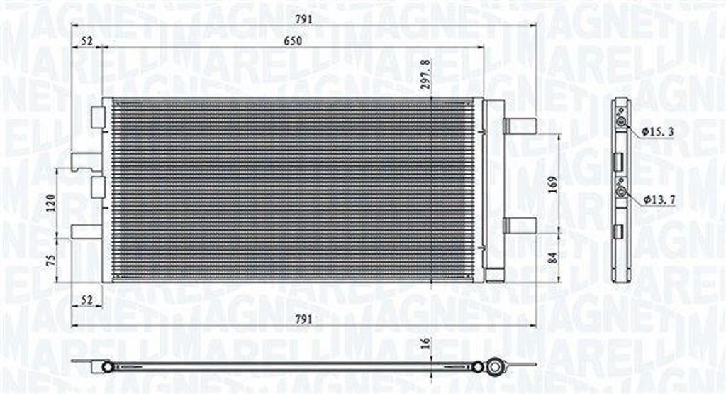 MAGNETI MARELLI 350203786000 Kondensator Klimaanlage Klimakondensator für BMW 1 Schrägheck (F40) +Trockner