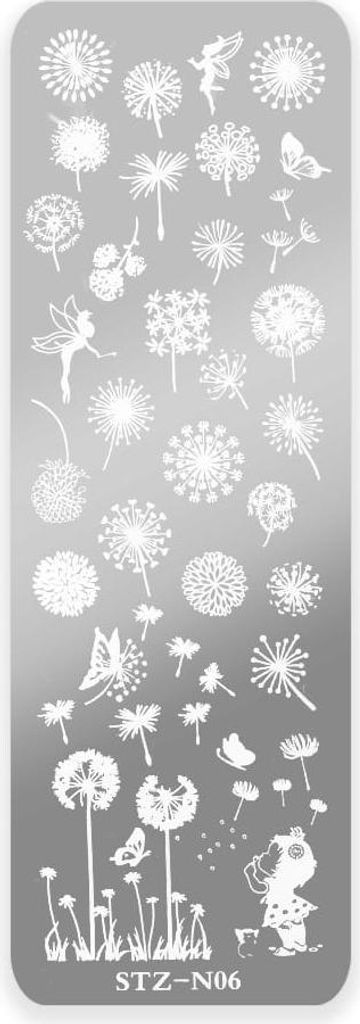 Wunderland STZ-N06 Blumen & Feen Stempelplatte