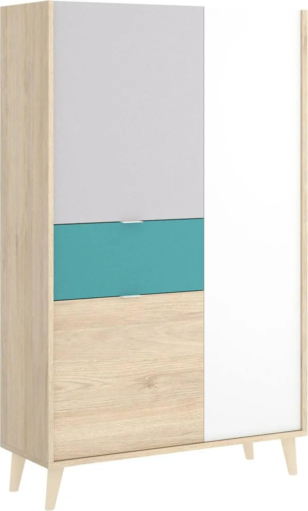 Vaisselier Buffet Blanc Archimède avec Tiroir - Colonne de Rangement 137h