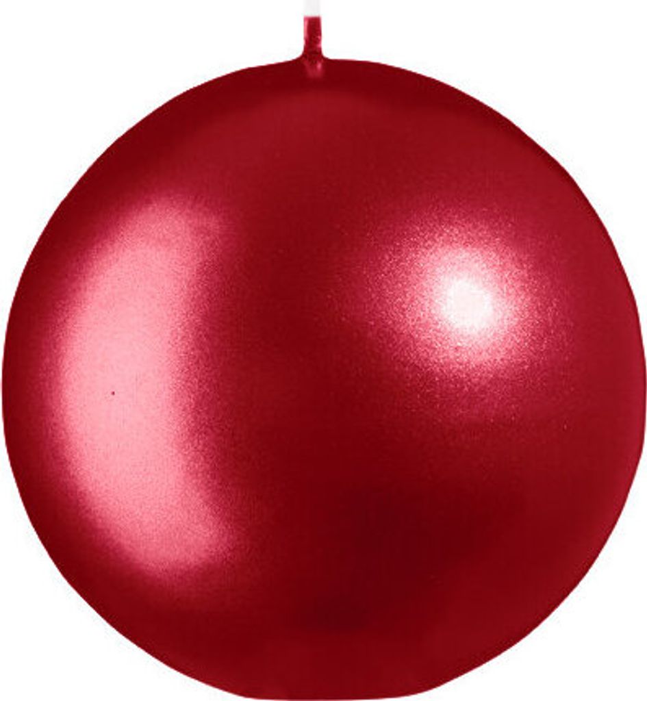 Kugelkerzen Metallic Glanz Weihnachtsrot Rot Ø 100 mm, 6 Stück