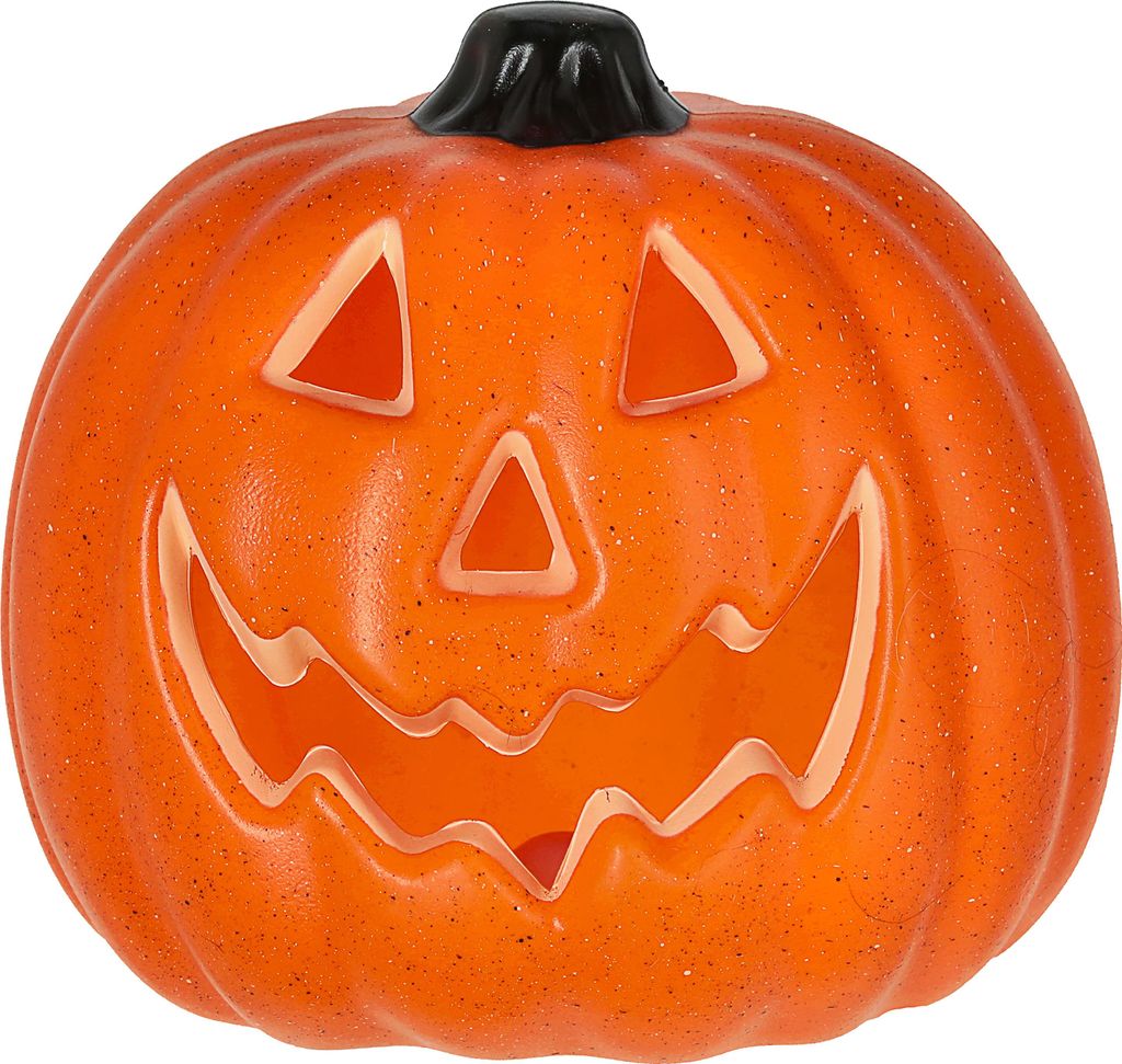LED Halloween Kürbis Lampe Kunststoff schwarz orange 20x20cm batteriebetrieben rot grün blau blinkend