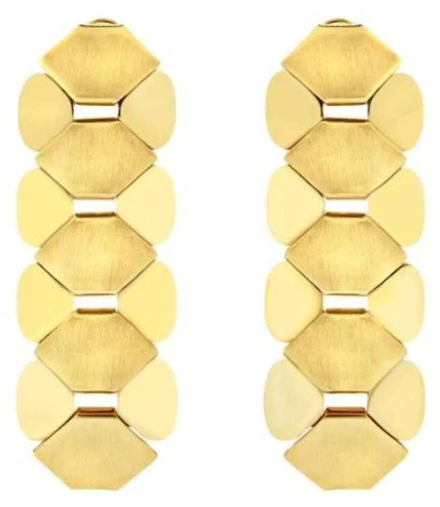 Boucles d'oreilles dorées Hexagonia TJ3636 : légères et sans nickel