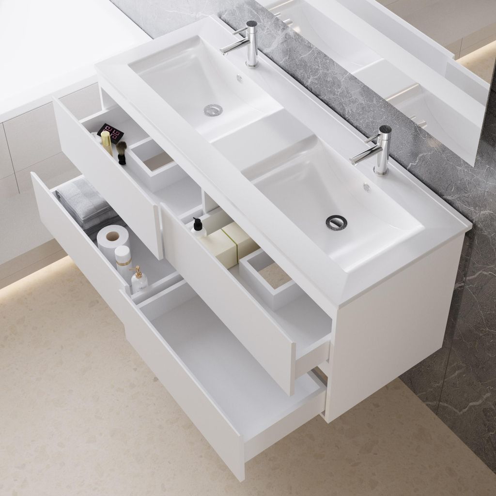 120 cm Badmöbel-Set Unterschrank mit dünn Keramik Produktbild 