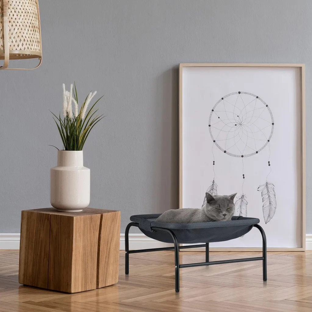 Letto Gatto Design Scandinavo Acciaio e Rete | Amaca Moderna Interni