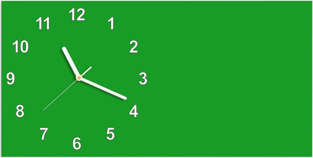 Wanduhr aus Glas mit Motiv Grasgrüner Hintergrund- 60 x 30 cm - inkl. Aufhängesystem