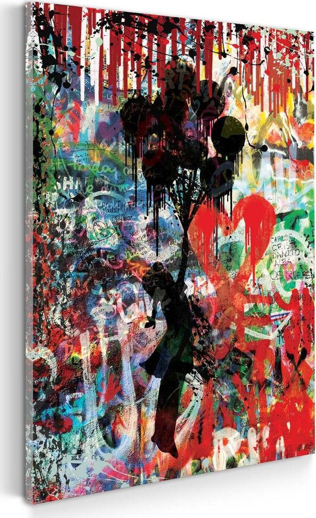 Street Art Flying Girl Pop Art Wandbild Leinwandbild Kunst Deko XL: 60x90x4cm