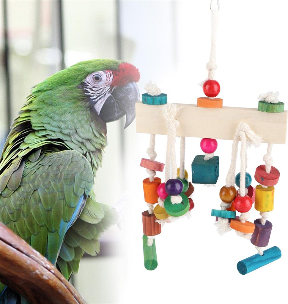 Holz Papagei Spielzeug Haustier Vogel Kauen Lustige Schaukel Hängende Leiter Klettern Versorgung