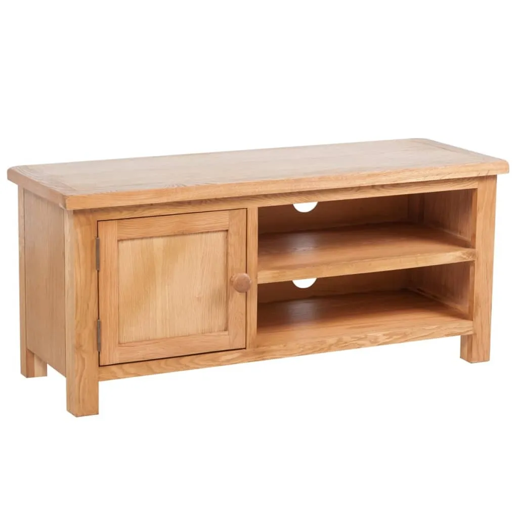 Petit meuble TV chêne massif pour salon moderne - Support TV 103 cm