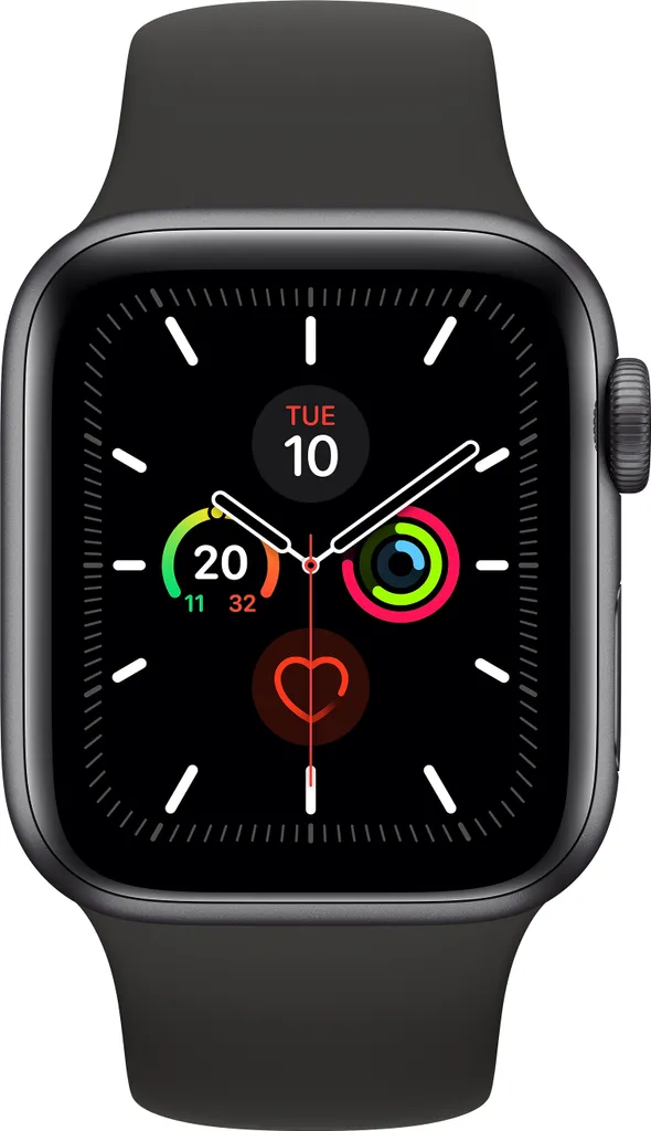 Apple Watch Series 5 40mm Gris Sidéral Boîtier Alu Bracelet Sport Noir