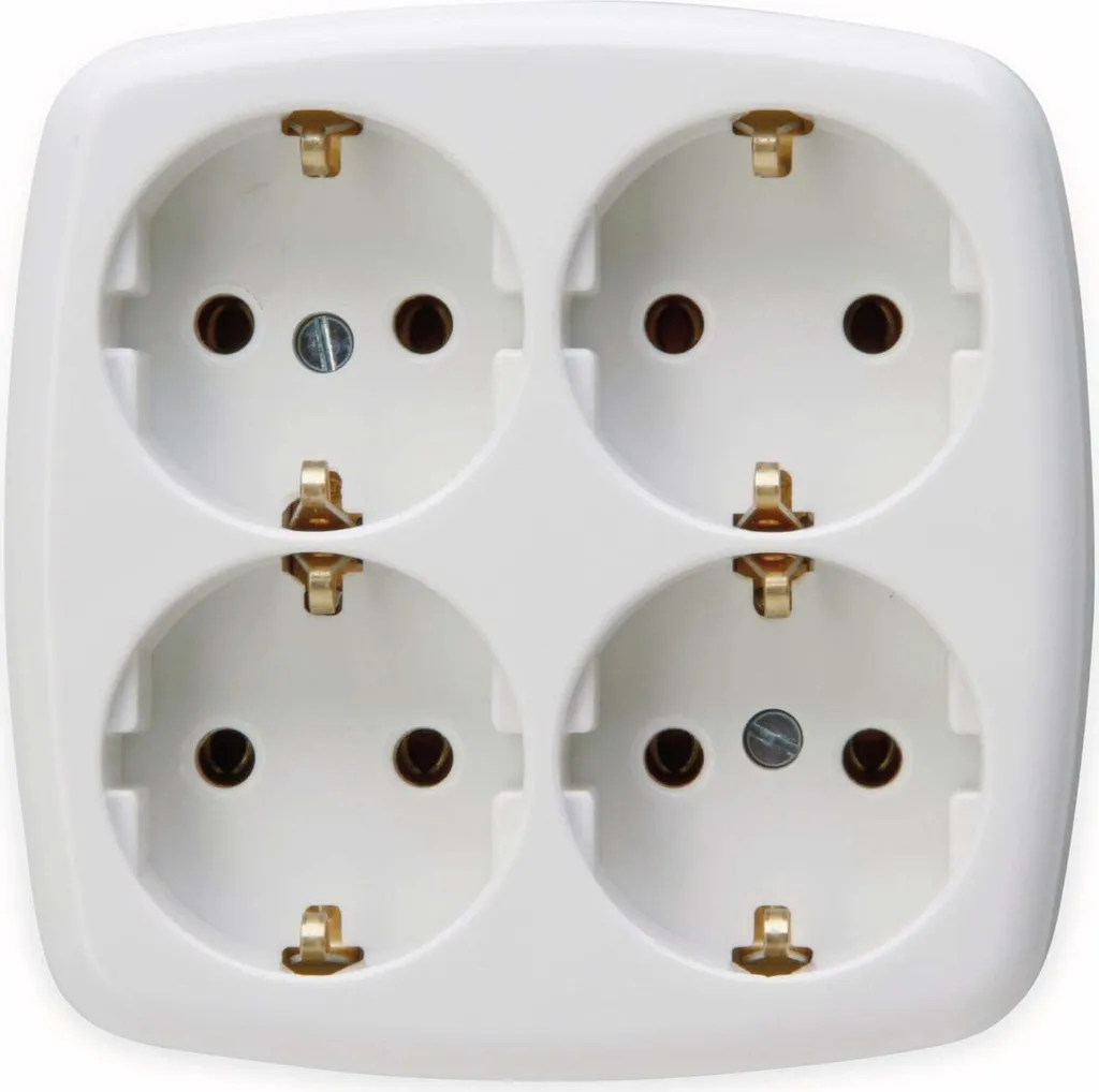 Bloc multiprise 4 prises KOPP blanc à monter pour atelier et bureau