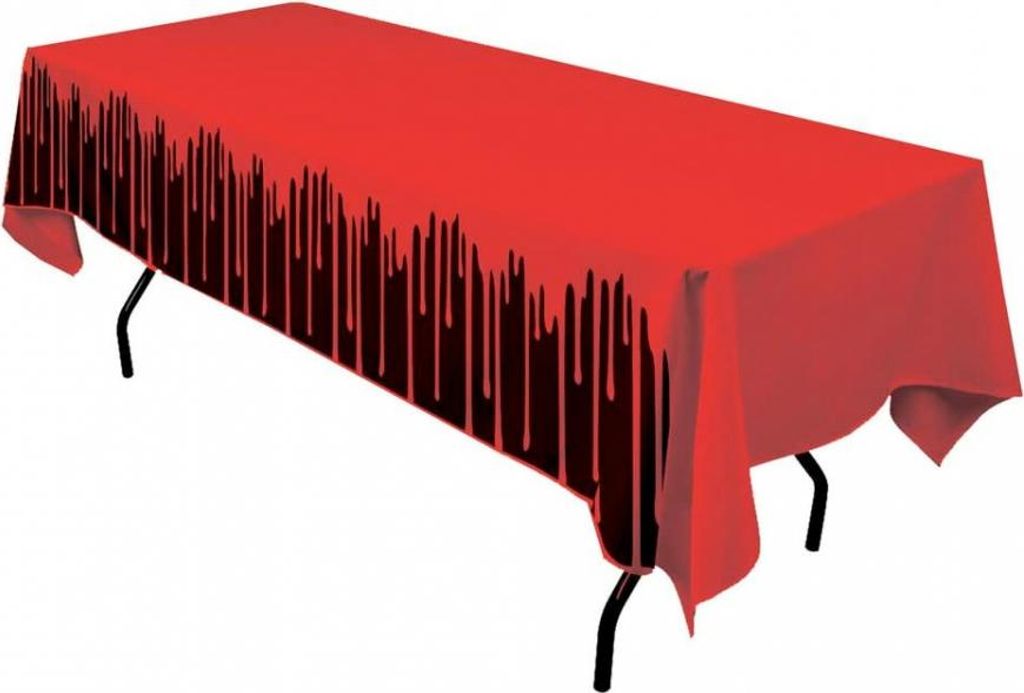 Blutige Halloween Tischdecke als Horror Partydeko