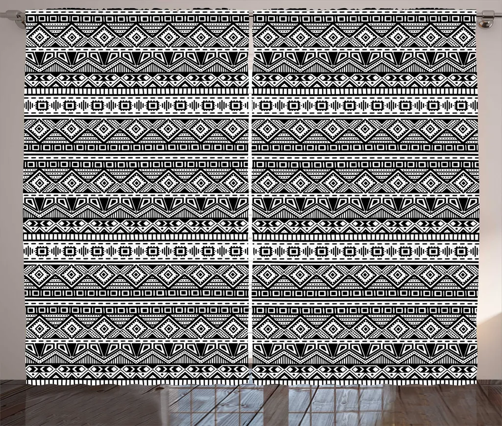 Rideau Géométrique à Boucles et Crochets Gris Anthracite 280 x 225 cm