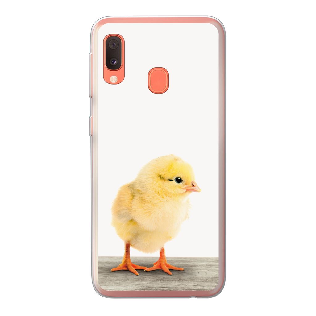 MuchoWow Handyhülle Schutzhülle Hülle für Samsung Galaxy A20e Küken - Tiere - Jungen - Mädchen - Kinder Silikon Softcase Handy Hülle - Abd...