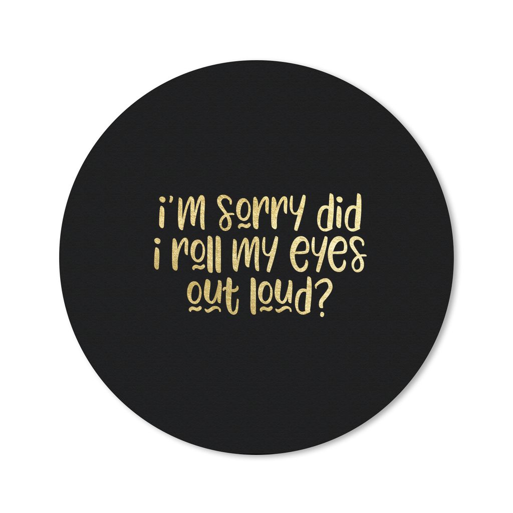 MuchoWow Mauspad Mousepad Zitat - Augen - Gold - Schwarz 40x40 cm - Mousepads - Maus Mat - Pad - Mausunterlage - Schreibtisch Accessoires