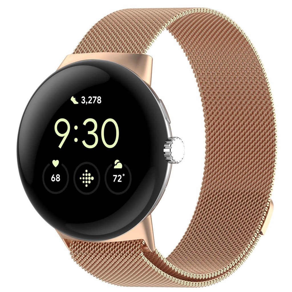 Smartwatch Armband Metall für Google Pixel Watch 4 / 3 / 2 45mm Magnet Rose Gold