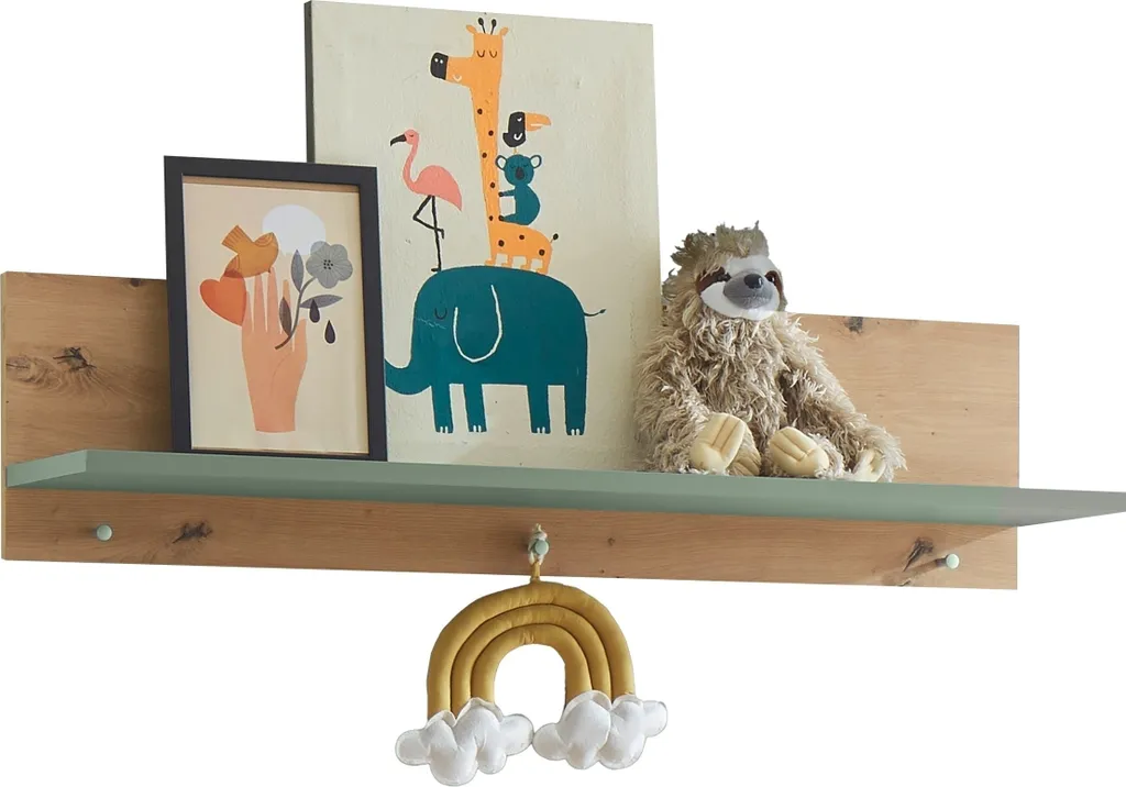 Wandboard Birta Étagère Murale Chêne Artisan et Sauge 120x30x25,5 cm