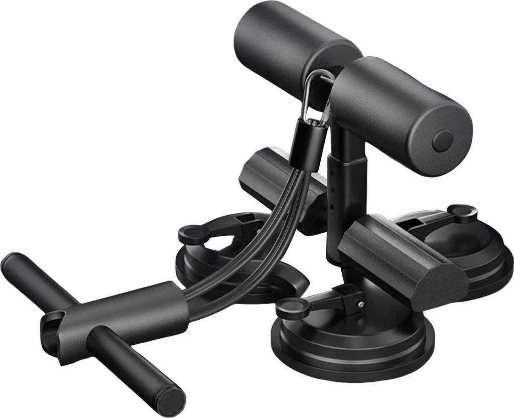 Sit-up-Assistenzstange mit Widerstandsband, Bauchmuskeltraining für den Innenbereich, Sit-up-Fußhalter mit Saugnäpfen, Heim-Fitnessstudio-Traini...