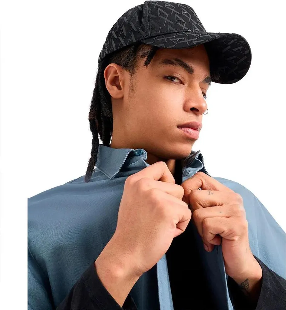 Casquette Armani Exchange noire à motif tissé intégral et taille unique - 5