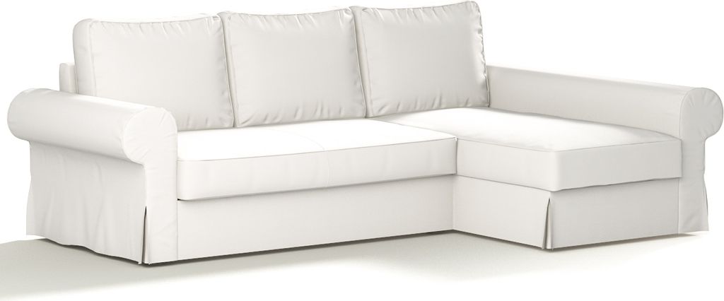 Dekoria Bezug für Backabro Bettsofa / Recamiere, weiss, Bezug für Bettsofa Backabro mit Recamiere