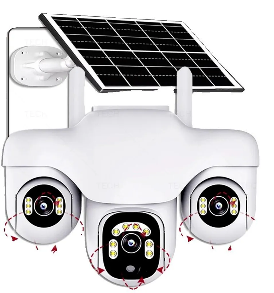 Caméra solaire 4G 128 Go surveillance extérieure avec vue à 360°