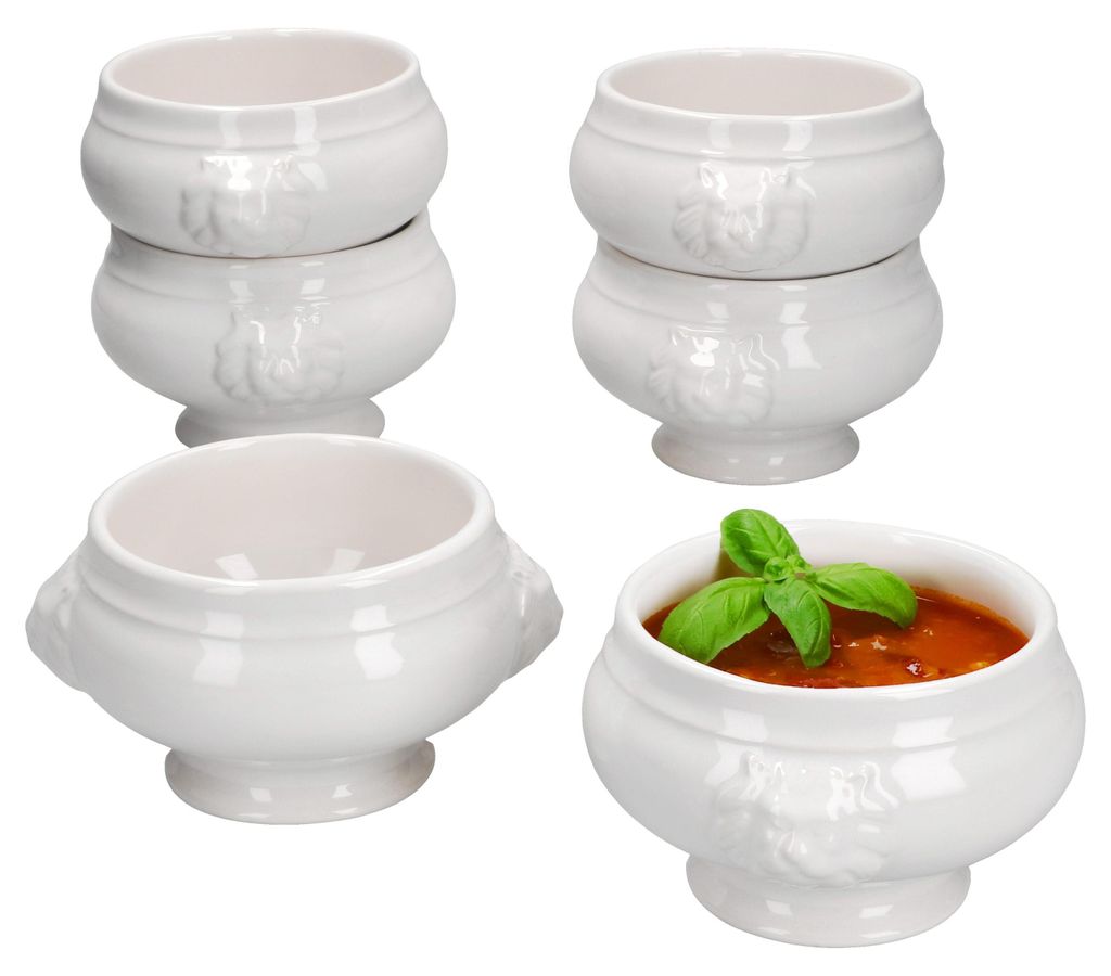 6x LEO Lion's Head Tureens 250ml bílá 6 osob Polévková Obrázek produktu 