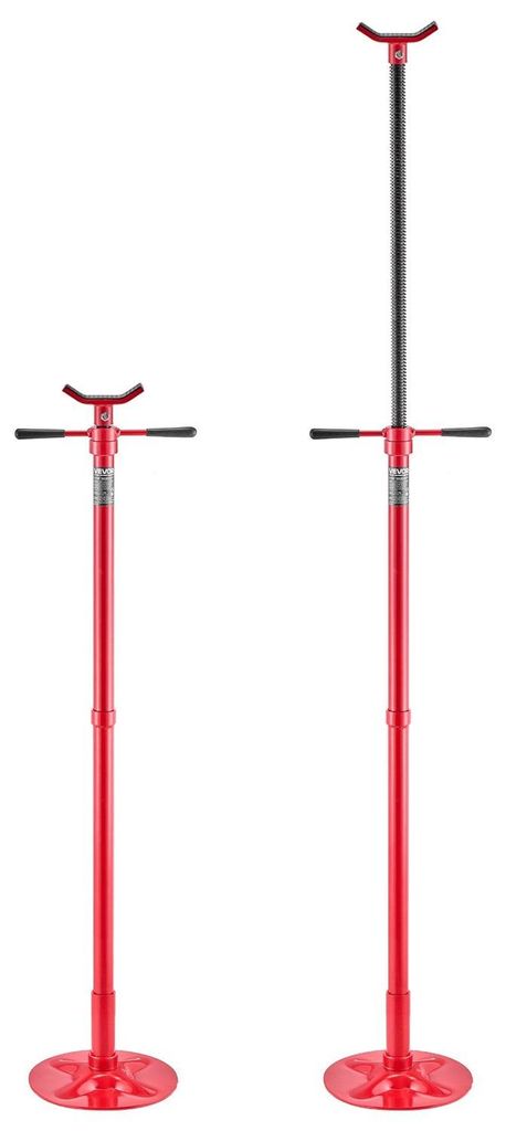 Unterfahrständer, Tragkraft 1/2 Tonne, Hubbereich von 1372 bis 2130 mm, drehbarer Griff mit Lager, selbstsichernde Gewindeschraube, stabile Basis,...
