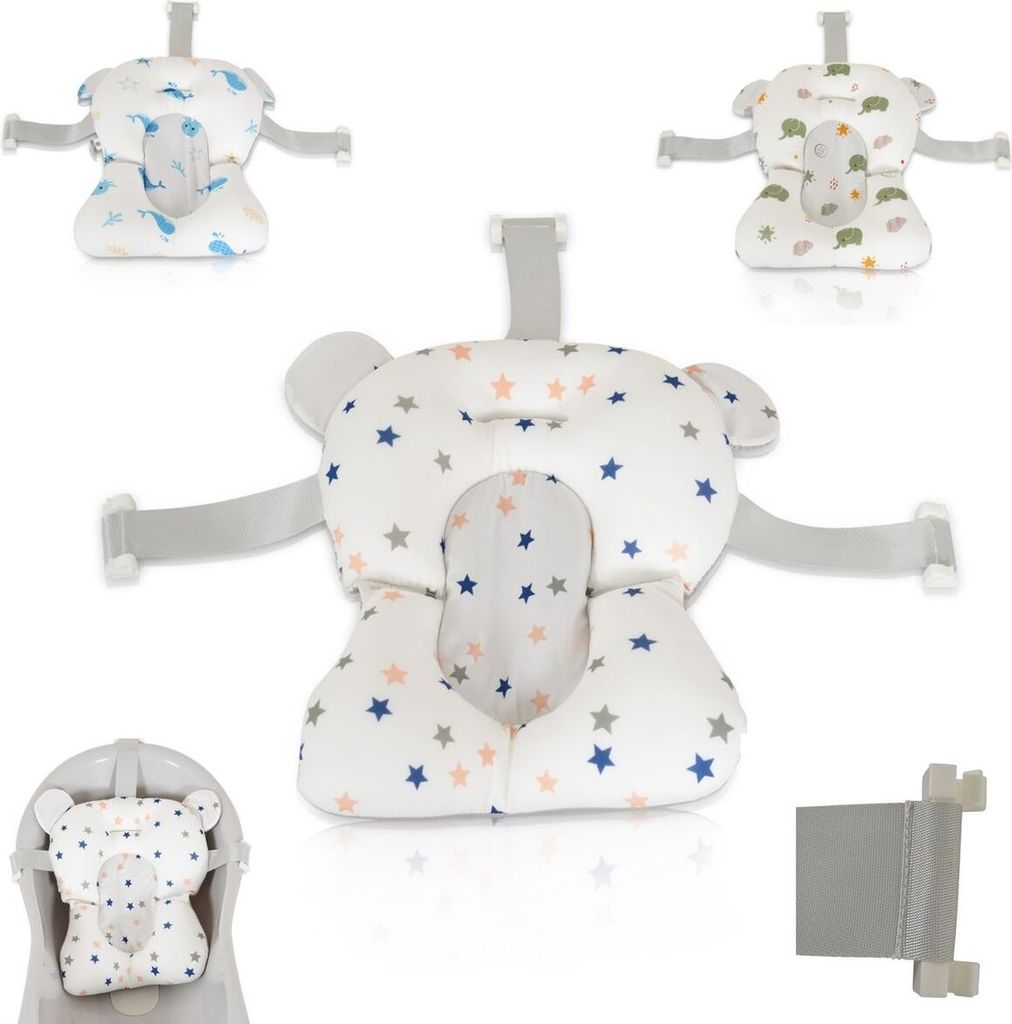Moni Baby-Badekissen Sea Stars HA-B48, Badeauflage, Kunststoff Clips, ab Geburt bunt