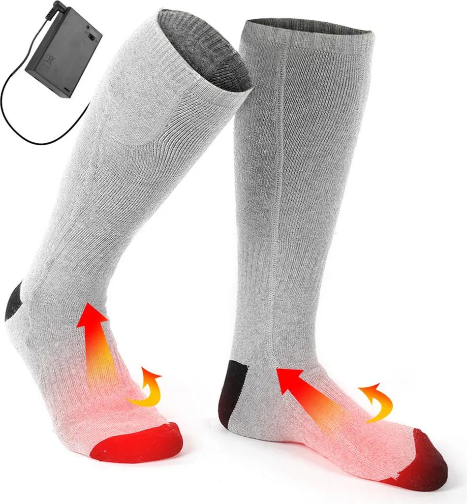 Calzini elettrici riscaldati per uomo e donna, a batteria, in cotone, riscaldanti, per l'inverno