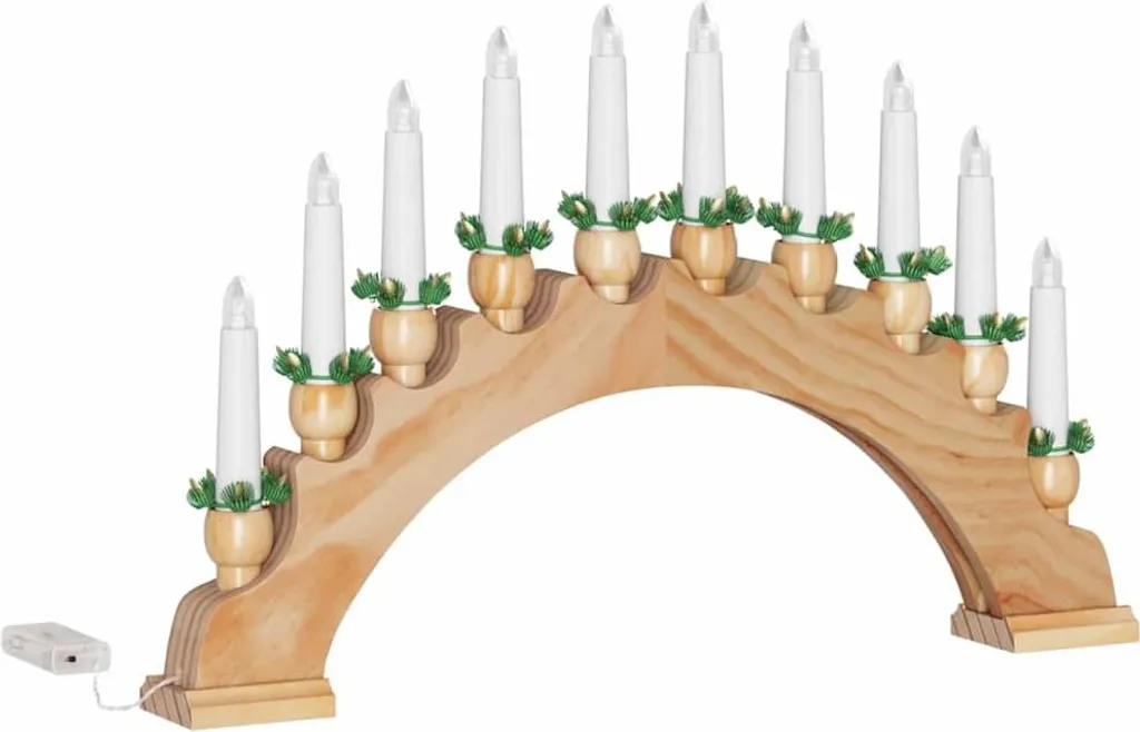 Arche de Bougies de Noël avec 10 Bougies LED Marron pour Décoration