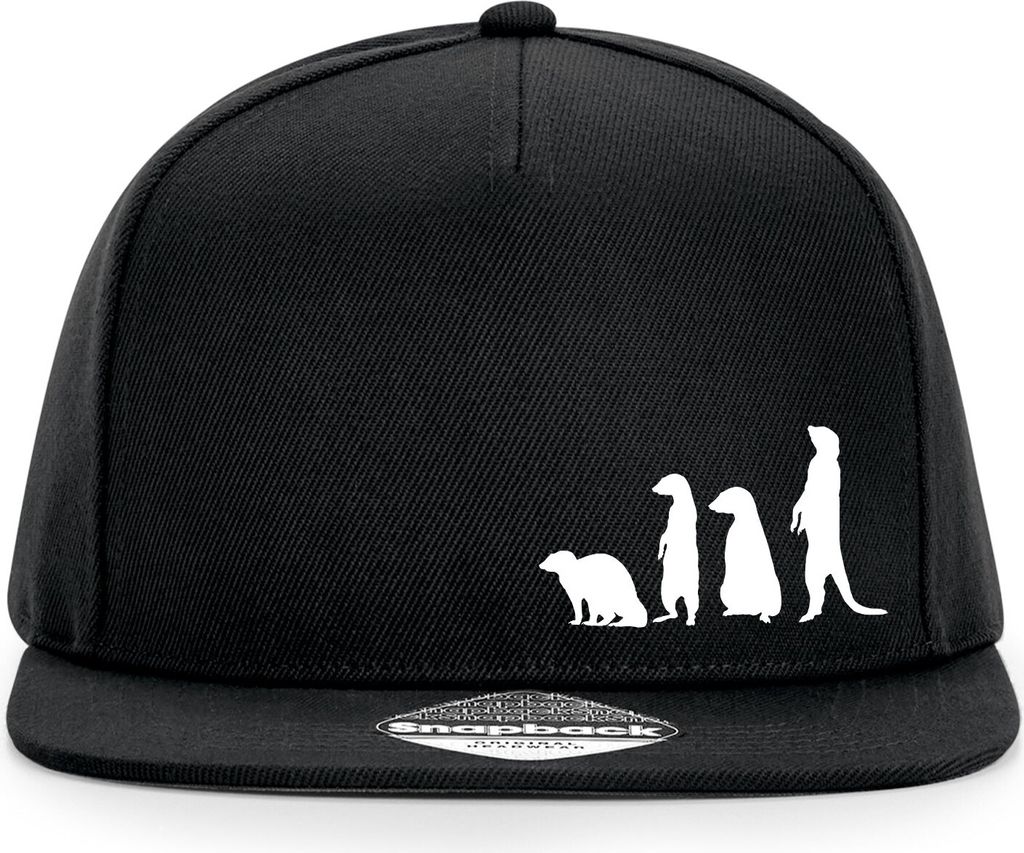 Huuraa Cappy Mütze Erdmännchen Silhouette Black Polyester Snapback Kappe Geschenkidee