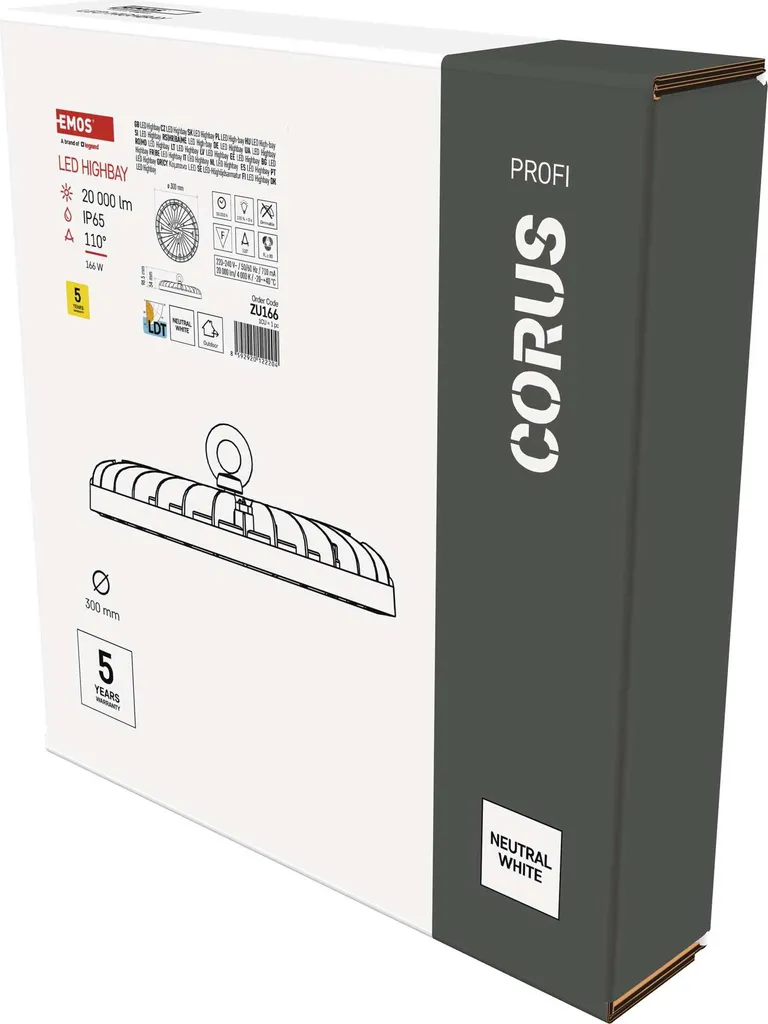 EMOS Highbay Corus ZU166W LED Luminaire industriel suspendu 166W