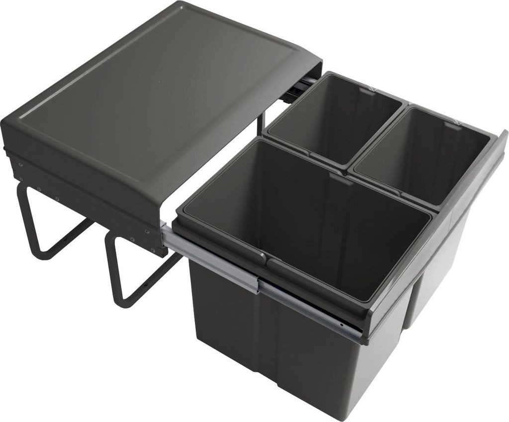 Victory Shorty X3 Abfallsammler 72975040 30 L Oriongrau – Vollauszug, 3-fach Trennung