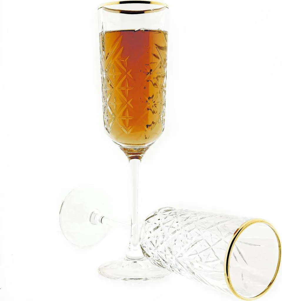 Pasabahce 440356 Timeless Golden Touch: Calici Champagne Oro 4 Pezzi