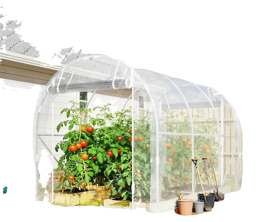 Serre de jardin étanche en acier galvanisé avec bâche transparente