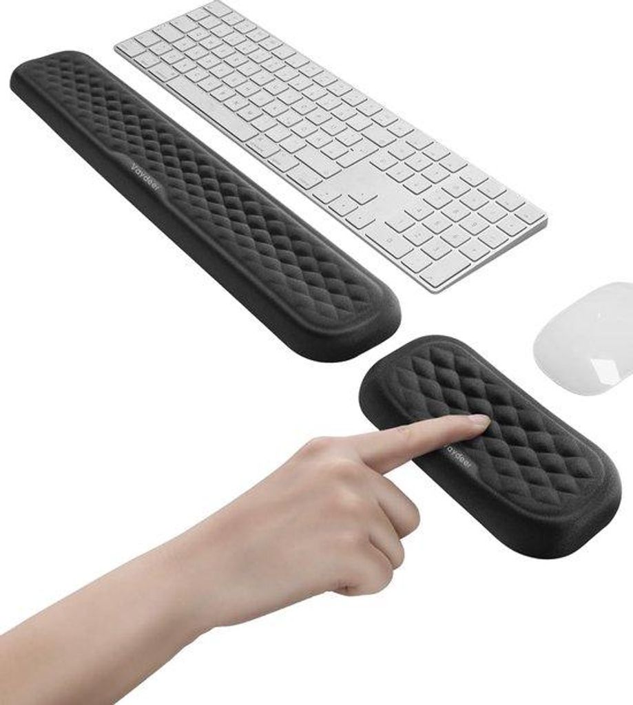 Ergonomische polssteun für Tastatur und Maus, schwarz, kantoor- und Gaming-Set.